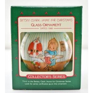 Betsey Clark Home for Christmas Vintage 1988 Glass Keepsake Ornament Hallmark
